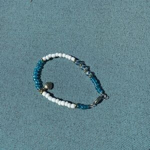 Blue and White Beaded Bracelet and Necklace
